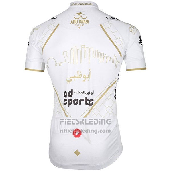 2017 Fietskleding Abu Dhabi Tour Wit Korte Mouwen en Koersbroek